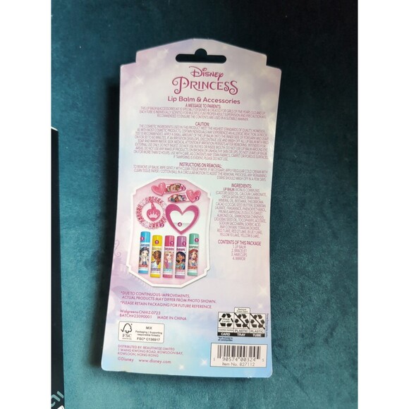 Disney Princess Bracelet Hair Clips Mirror and Flavored Lip Balm 5-Piece Set - Picture 2 of 4